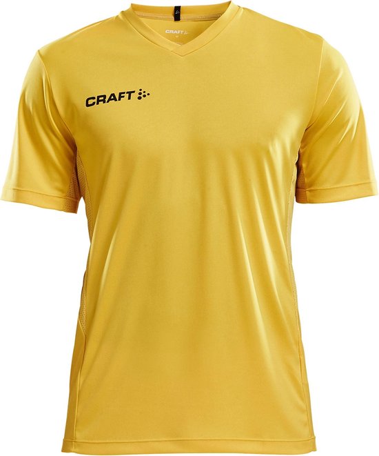 Craft Squad Jersey Solid SS Shirt Heren Sportshirt - Maat L  - Mannen - geel/zwart