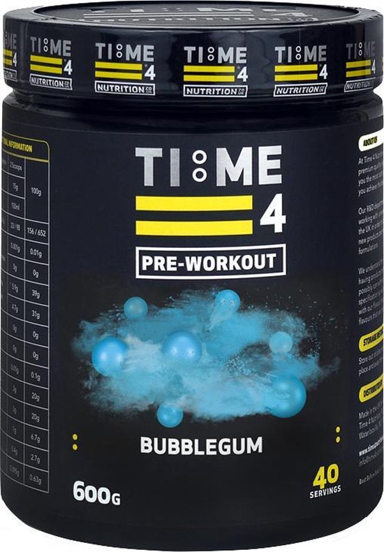 TIME 4 NUTRITION PRE WORKOUT SHAKE BUBBLEGUM