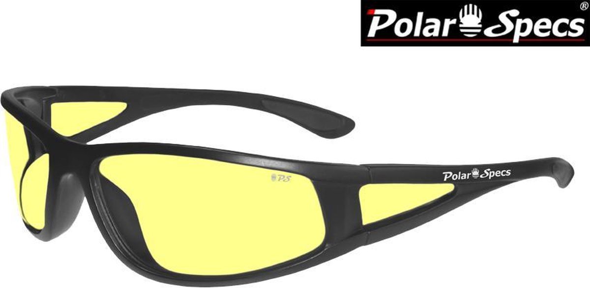 Polar Specs® Polariserende Nachtbril Full Wrap PS9027 – Mat Black – Polarized Nightdriving – Medium – Unisex