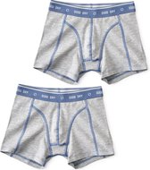 Little Label - boxershorts 2-pack - grey melee - maat: 134/140 - bio-katoen