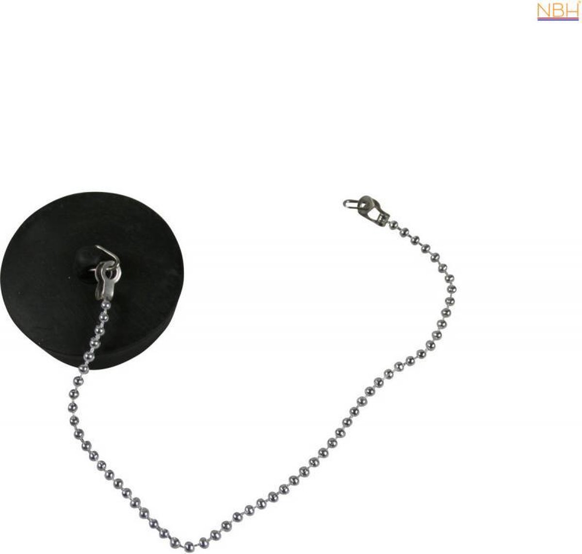 Rubberen (SMALL) 38mm Gootsteenstop met ketting van circa 20cm