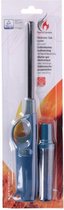 Flame Classics Gasaansteker met navulling - Hervulbare/Navulbare Aansteker - Kinderbescherming - Vlamaanpassing - Branstofindicator - Blauw
