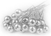 Hairpin - Parel met Diamantje Ivoorkleurig - 5 Stuks| Haarpin - Haarsieraad - Haarversiering - Haaraccessoire | Bruid - Bruidsmeid - Bruidsmeisje - Bruidskapsel | Feest - Gelegenheid - Bruilo