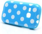 Dots Silicone hoesje Samsung Galaxy Young S6310 S6312 blauw