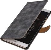 Lizard Bookstyle Wallet Case Hoesjes voor Huawei P8 Max Grijs