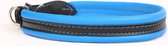 Dog's Companion Leren Halsband - Lengte: 35 cm Verstelbaar van 29-33 cm x 16 mm - soft/duo - Blauw