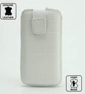 B2C Leather Case Samsung Galaxy SIII Mini i8190 Croco Look White