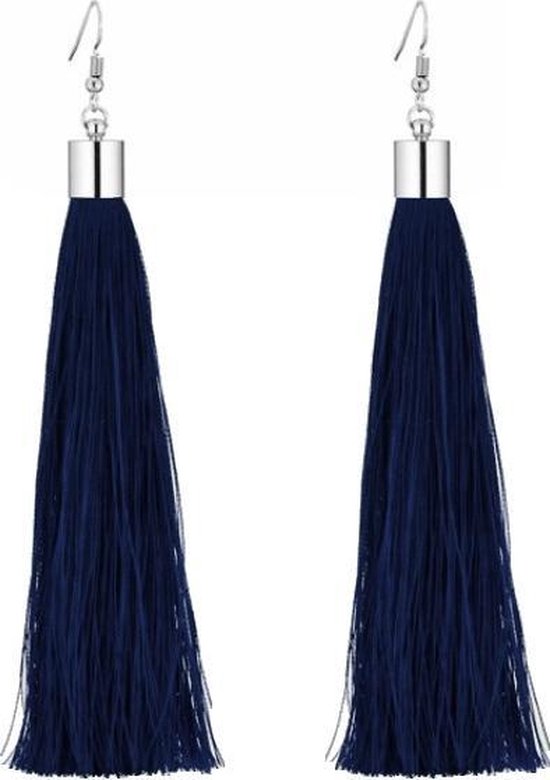 Fako Bijoux® - Boucles d'oreilles - Pompon XL - Costa - Bleu marine |  bol.com