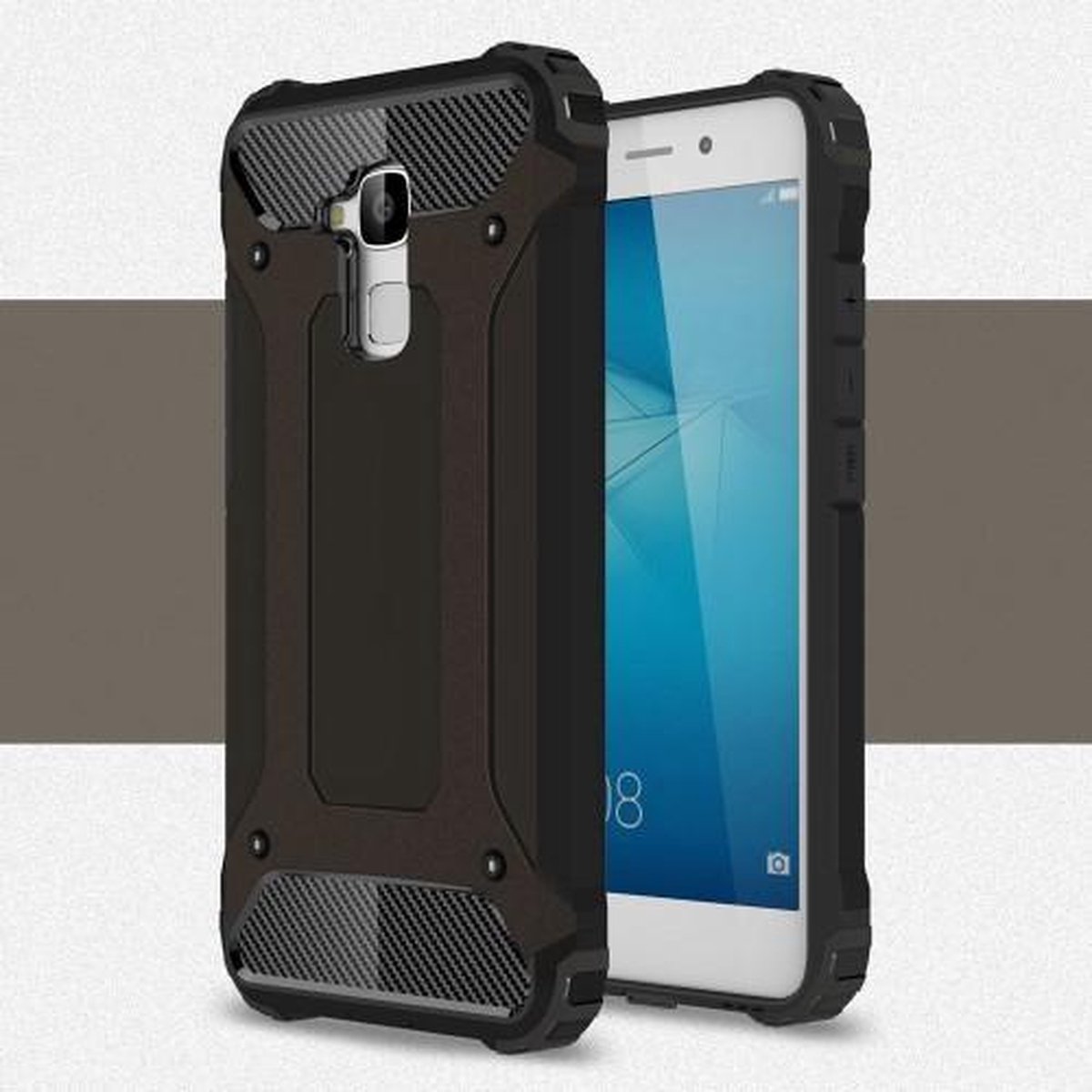 Armor PC TPU Tough case hoesje Geschikt voor: Huawei Honor 5C zwart