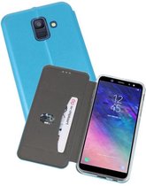 Slim Folio Case - Book Case Telefoonhoesje - Folio Flip Hoesje - Geschikt voor Samsung Galaxy A6 2018 - Blauw