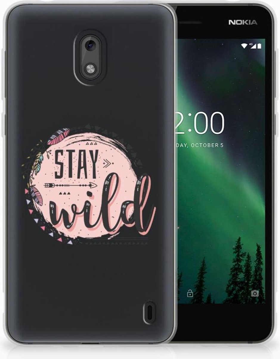 Nokia 2 Telefoonhoesje met Naam Boho Stay Wild