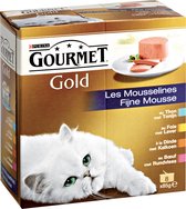 Gourmet Gold Mousse - Tonijn/Rund/Kalkoen - Kattenvoer - 6 x (8 x 85) g