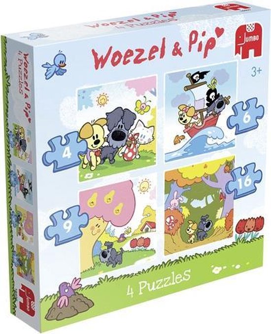 klap Schelden vergeven Woezel en Pip puzzels 4 stuks | bol.com