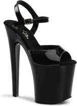 Pleaser - XTREME-809 Sandaal met enkelband, Paaldans schoenen - Paaldans schoenen - 37 Shoes - Zwart