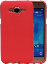 Sand Look TPU Hoesje voor Galaxy J7 J700F Rood