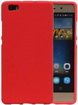 Sand Look TPU Backcover Case Hoesje voor Huawei P8 Lite Rood