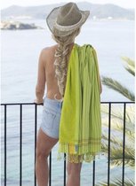 Strandlaken | Badstof | 96 x 170cm | Hamamdoek | Strandhanddoek | Hammamdoek | Bad & Strand | Kikoy | Beachtowel | Limoengroen