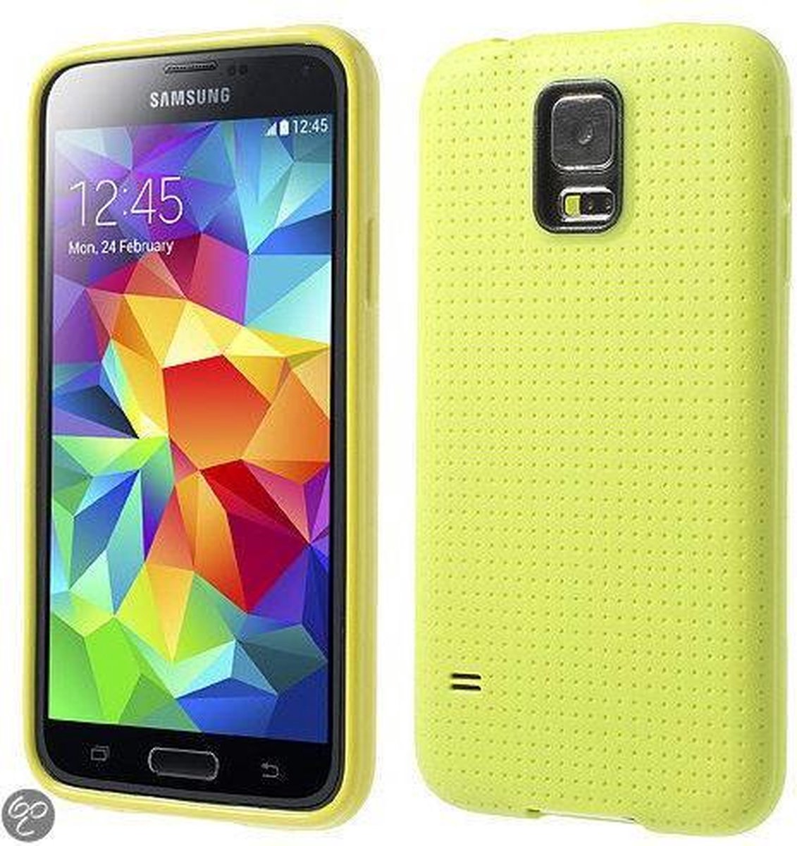 Mesh Holes Silicone case Hoesje Samsung Galaxy S5 geel