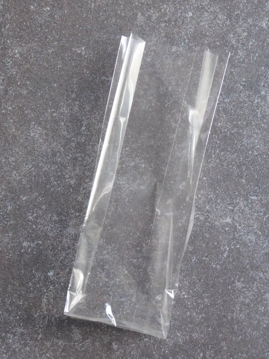 metgezel antiek Occlusie plastic zakjes - platte bodem - 10 x 5 x 28 cm - 100 stuks | bol.com
