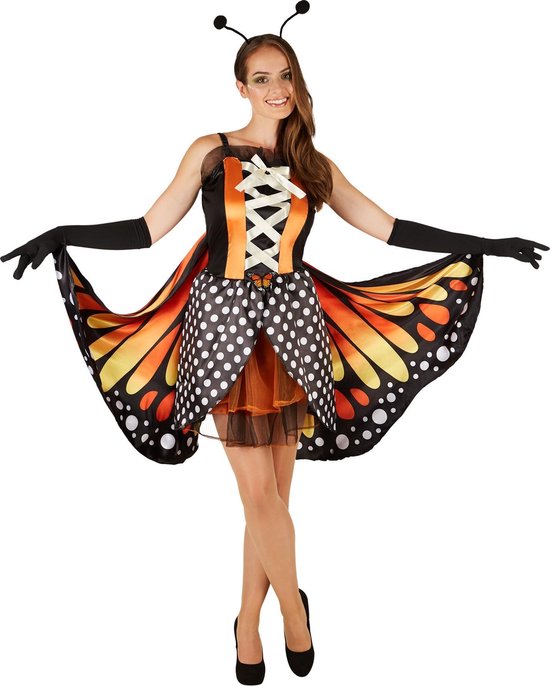 dressforfun - Vrouwenkostuum vlinder grote vuurvlinder XL - verkleedkleding  kostuum... | bol.com