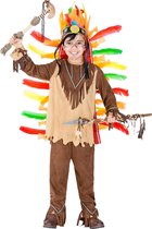 dressforfun - jongenskostuum indiaan kleine Sioux 140 (10-12y) - verkleedkleding kostuum halloween verkleden feestkleding carnavalskleding carnaval feestkledij partykleding - 30067