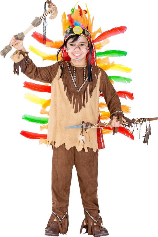 dressforfun - jongenskostuum indiaan kleine Sioux 140 (10-12y) - verkleedkleding kostuum halloween verkleden feestkleding carnavalskleding carnaval feestkledij partykleding - 300670