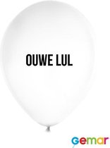 Ballonnen "Ouwe Lul" Wit met opdruk Zwart