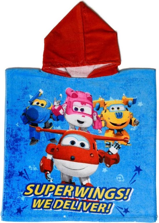 Super Wings On Time - Poncho 50 x 100 cm - Multi