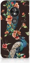 Motorola Moto E5 Play Standcase Hoesje Design Pauw met Bloemen