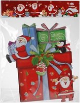 Kerst raamstickers kerstcadeau 3D plaatjes 25 x 34 cm - Raamdecoratie kerst - Kinder kerststickers