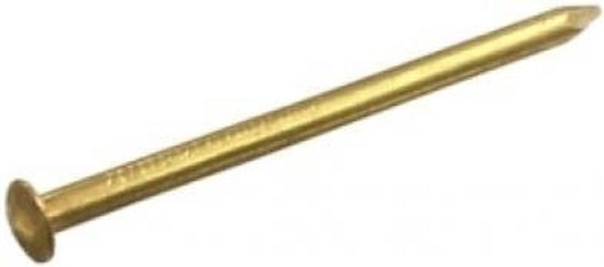 Deltafix. Draadnagels bolkop messing 1.6x25mm 20 gram. Koper spijkers.