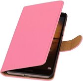 Mobieletelefoonhoesje.nl - Huawei Ascend G610 Hoesje Effen Bookstyle Roze