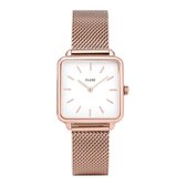 CLUSE La Tétragone Rosegold/White Mesh horloge  - Goudkleurig