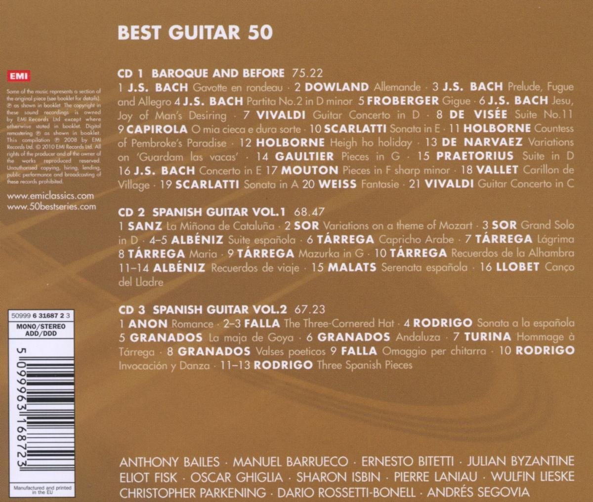 50 Best Guitar, various artists CD (album) Muziek