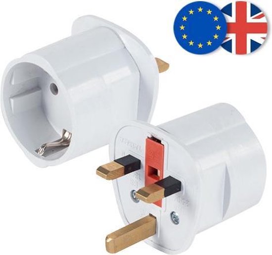 Adaptateur De Voyage Prise UK (Angleterre) - 2 Prises, Pour Brancher Vos Appareils Européens Au Royaume-Uni