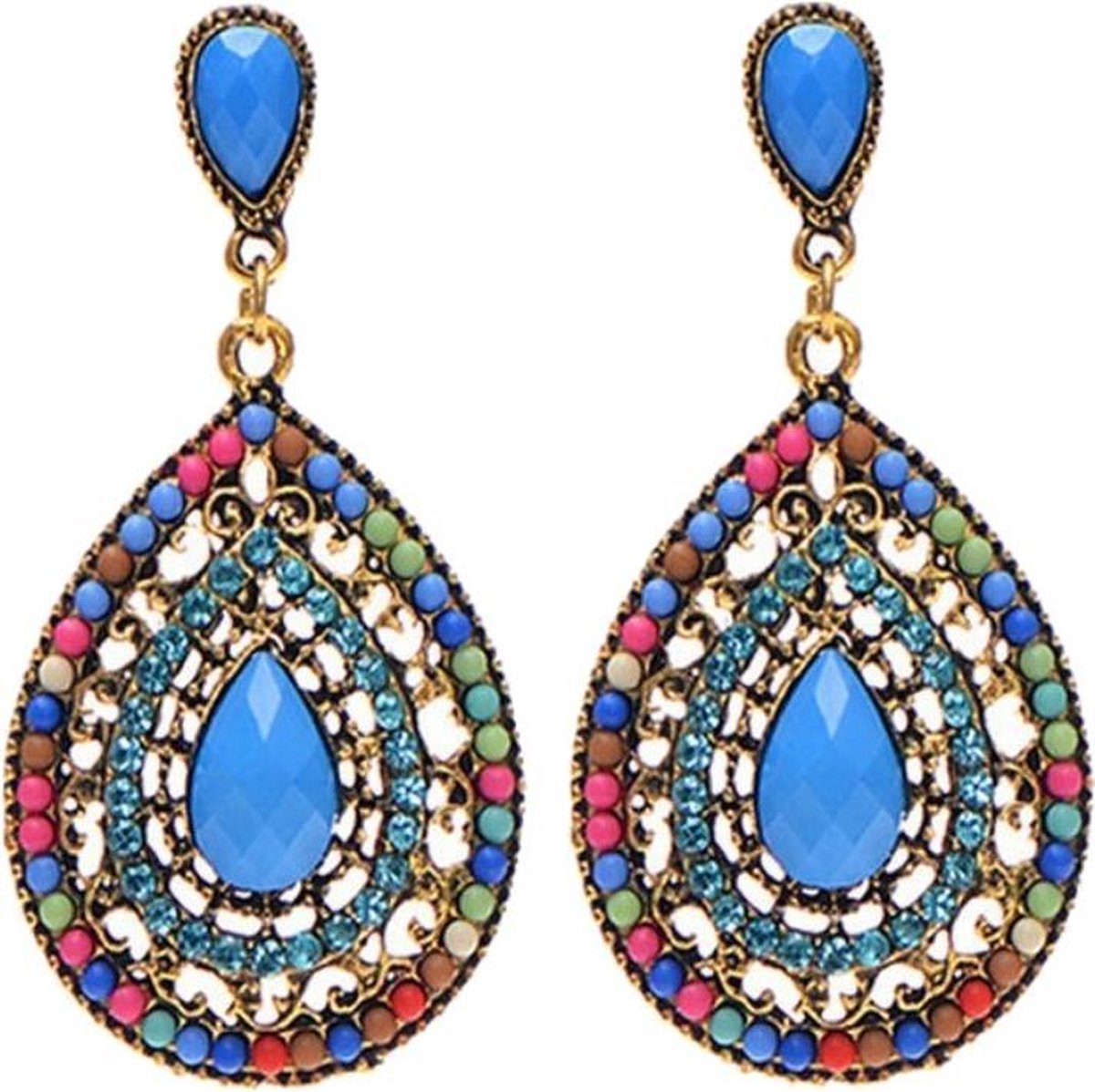 Fako Bijoux® - Oorbellen - Bohemian - Druppel - Multicolour