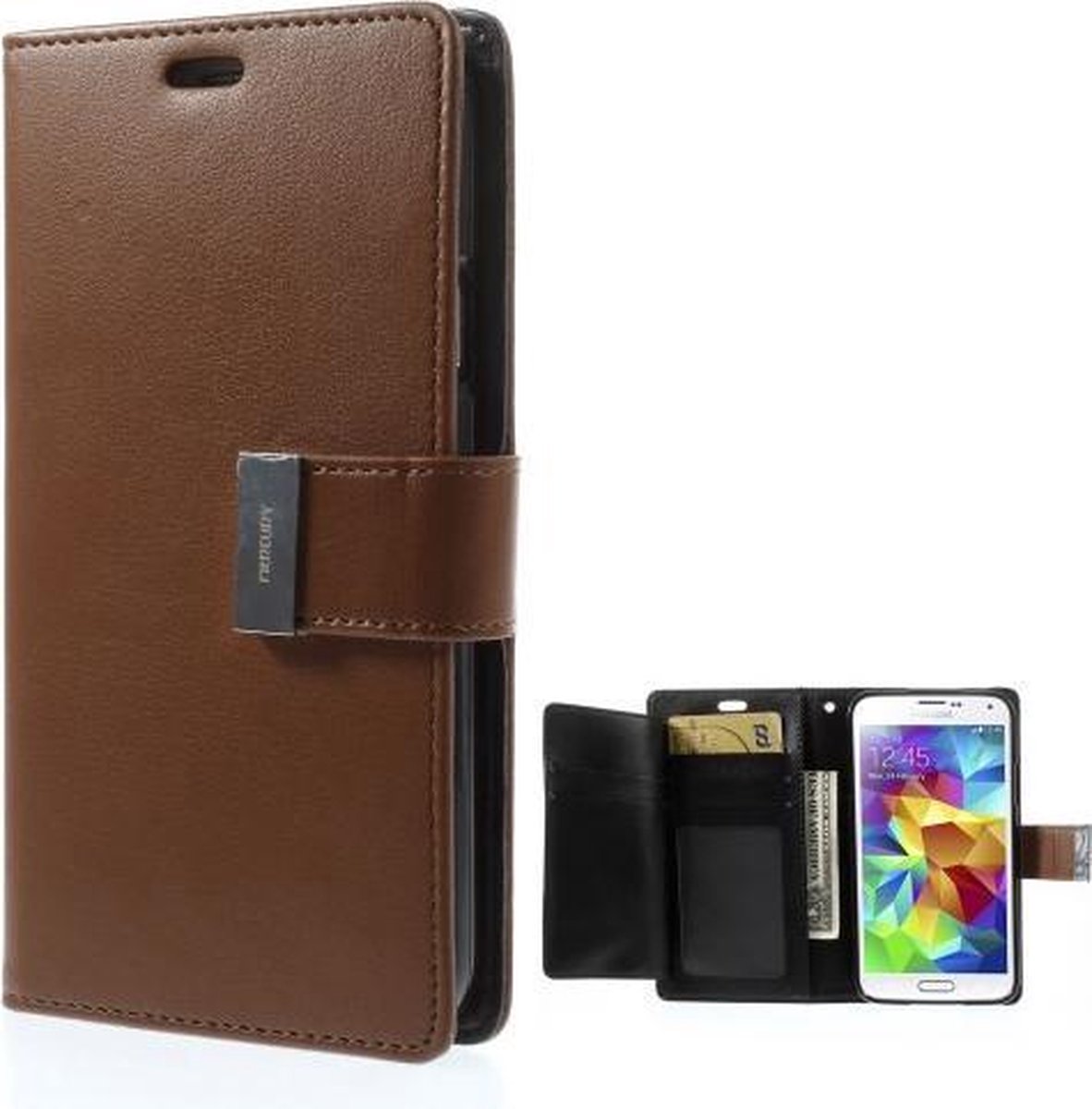Mercury Rich Dairy wallet case hoesje Samsung Galaxy S5 Bruin