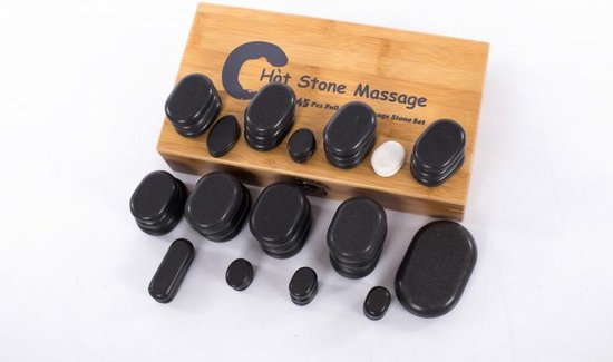 Geschikt Goedaardig onderwerp Hotstone Massage stenen set van 45 stuks | Hete stenen massage | bol.com