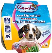 Renske Vers Vlees Maaltijd Kip & Lam - Puppy - Volledig Natvoer - 8 x 100 gram