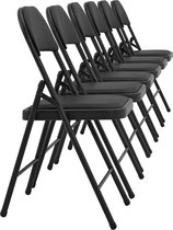 [pro.tec] ® Chaise de bureau Chaise pliante - ensemble de 6 pièces - noir