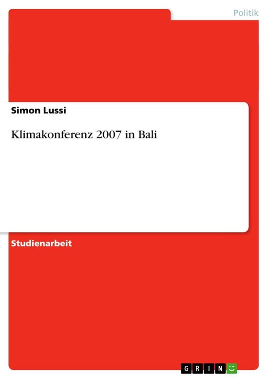 Klimakonferenz 2007 in Bali - cover