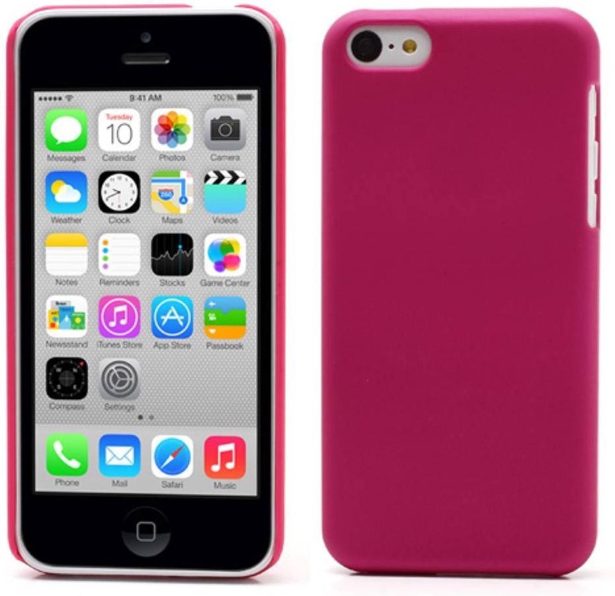 rubber coating hardcase iphone 5c donker roze