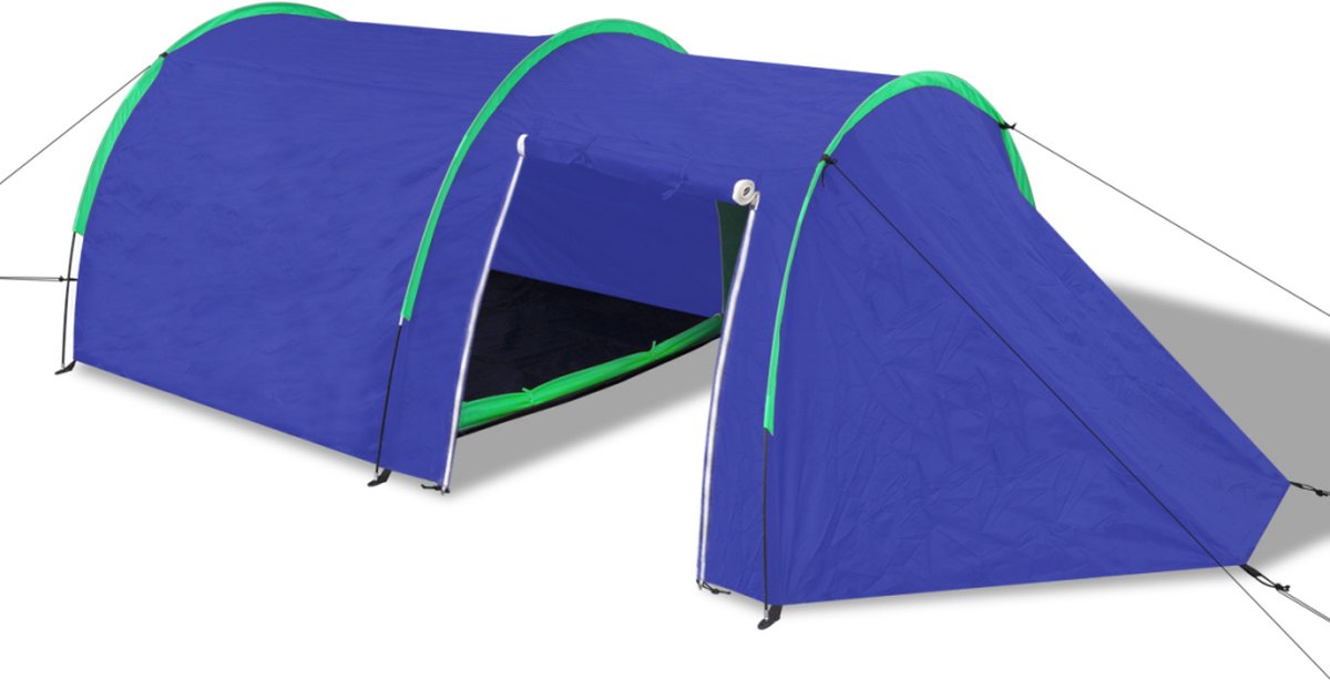 vidaXL Tent voor 4 personen marineblauw / groen | bol.com