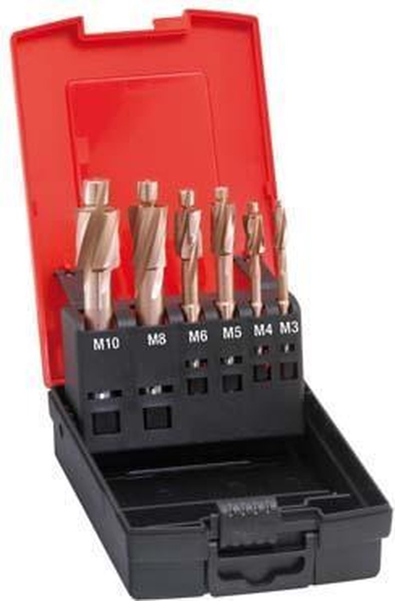 Kopverzinkboren-set voor kerngat HSS DIN 373 M3-M10 FORMAT