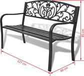 Tuinbank Zwart Aluminium 128CM / Tuinstoelen / Theetafel / Tuin Bank / Tuin stoelen / Balkonbank / Balkon bankje