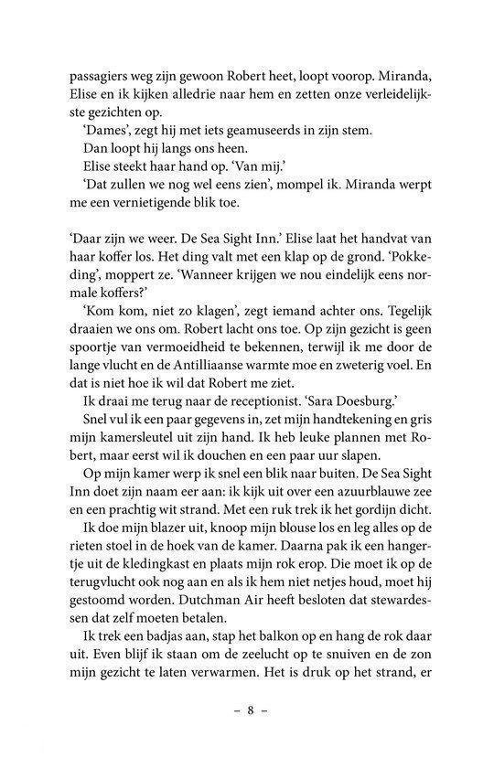 Tekstpagina uit een boek, met een dialoog over passagiers en een reis naar de kust.