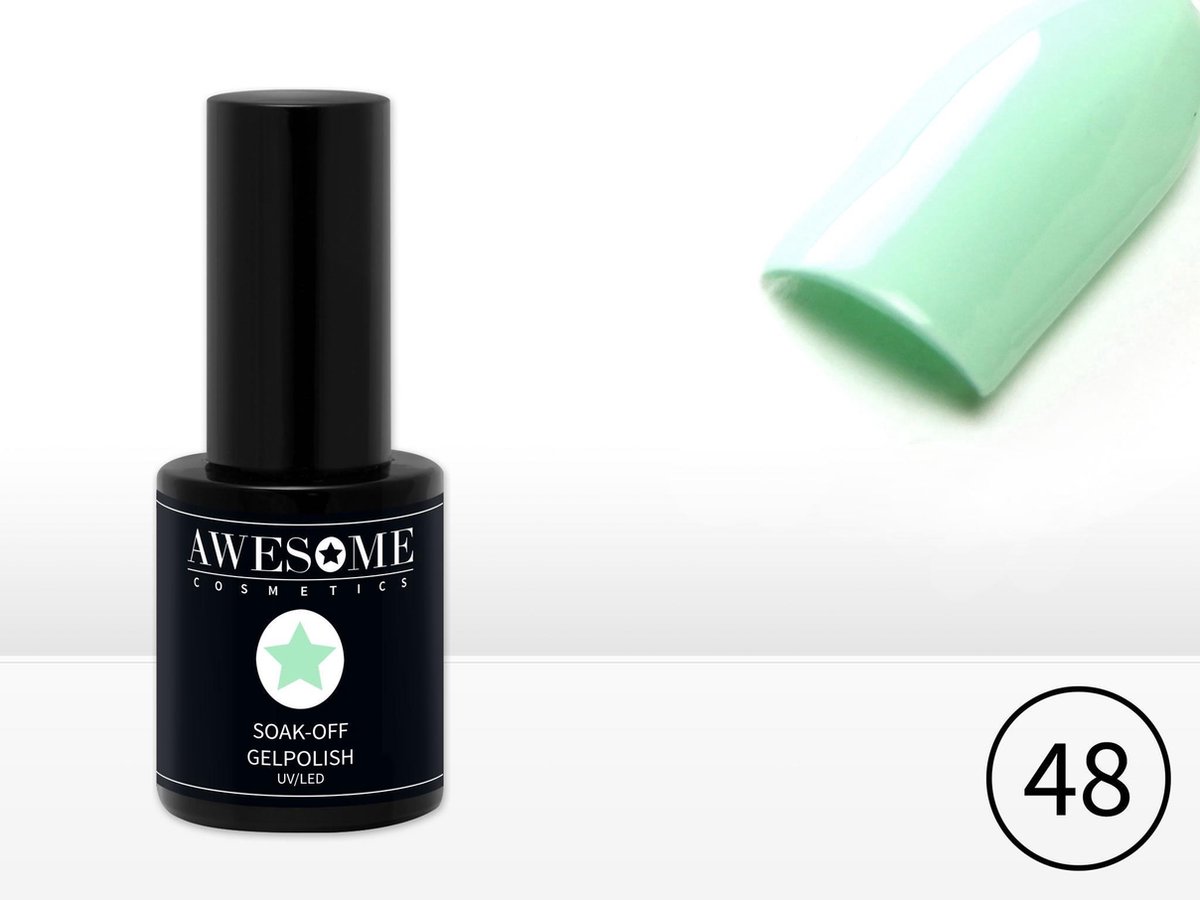 Goedkoopste Awesome 48 Pastel Mint Groen Gelpolish - Gellak - Gel nagellak - UV & LED