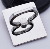 Ring vinger houder Zilver- wit vierkant / standaard voor telefoon of tablet