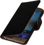 Samsung Galaxy Z1 - Echt Leer Bookcase Zwart - Lederen Leder Cover Case Wallet Hoesje