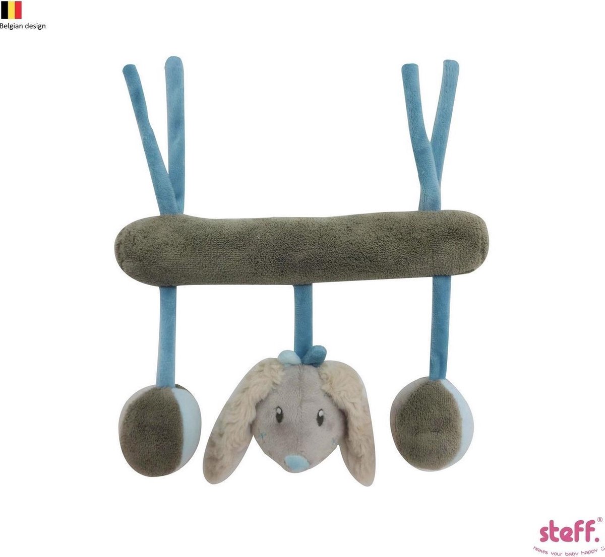 Stefano fashion konijntje "Rabbit" activiteitenspeeltje blauw